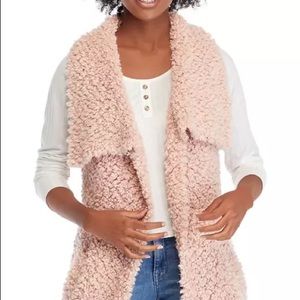 NWT New Directions Blush Pink Trendy Poodle Vest